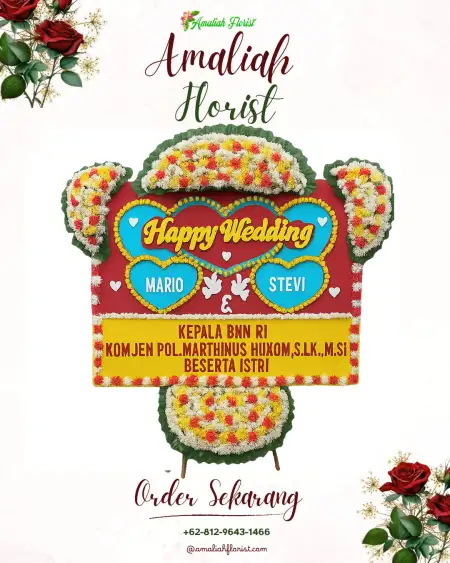 Papan Bunga Pernikahan Pojok